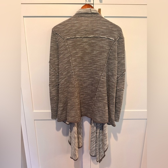 Free People Gray In The Loop Open Front Waterfall Cardigan - Picture 6 of 6